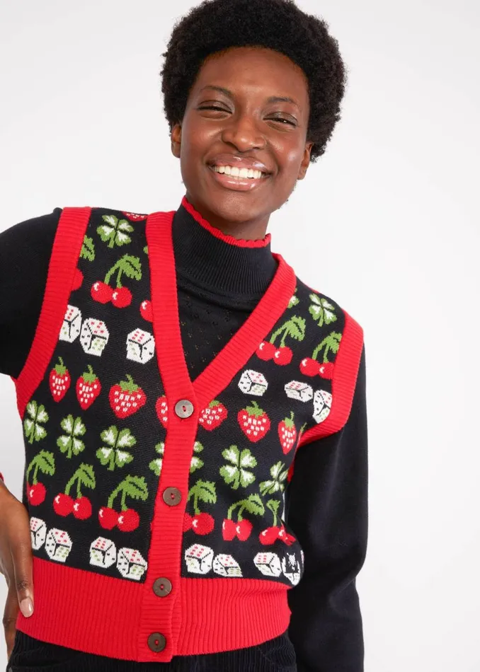 Blutsgeschwister Gilet Storyteller Vest Black Women Cardigans