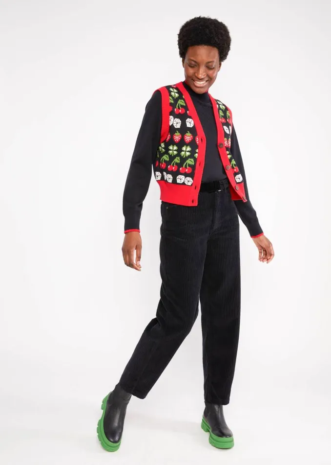 Blutsgeschwister Gilet Storyteller Vest Black Women Cardigans