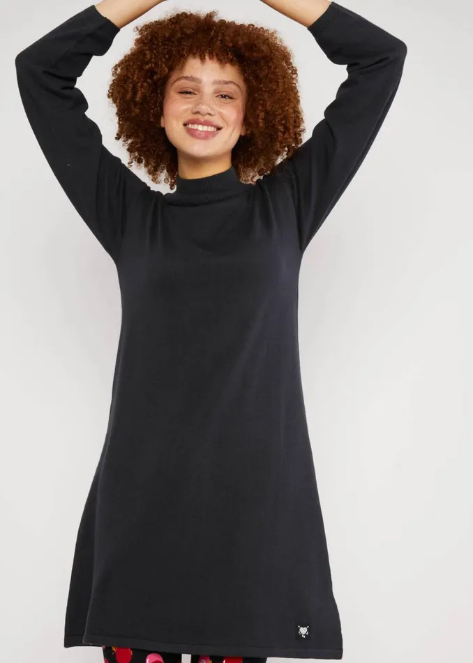 Blutsgeschwister Jumper Dress Straight And Easy Black Women Dresses