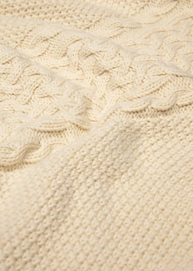 Blutsgeschwister Knitted Jumper All About Aran White Women Knitted Jumpers