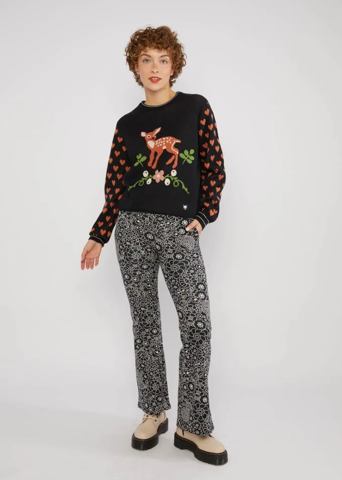 Blutsgeschwister Knitted Jumper Cosy Storyteller Black Women Knitted Jumpers