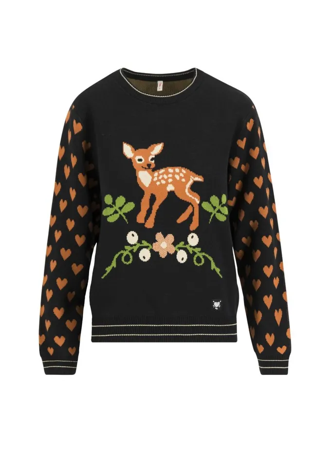 Blutsgeschwister Knitted Jumper Cosy Storyteller Black Women Knitted Jumpers