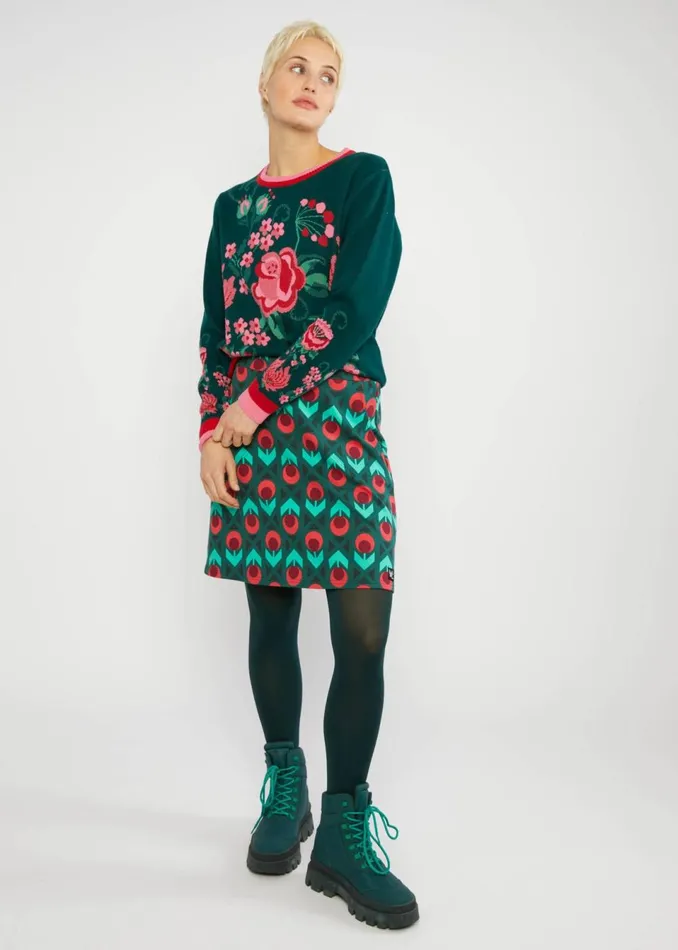 Blutsgeschwister Mini Skirt Sports Lover Green Women Skirts