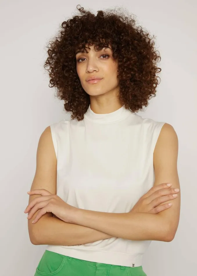 Blutsgeschwister Sleeveless Top Tiny Turtle White Women Tops