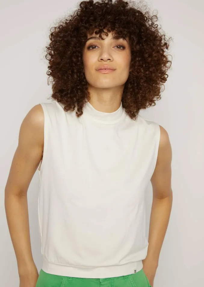 Blutsgeschwister Sleeveless Top Tiny Turtle White Women Tops