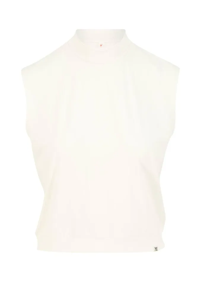 Blutsgeschwister Sleeveless Top Tiny Turtle White Women Tops