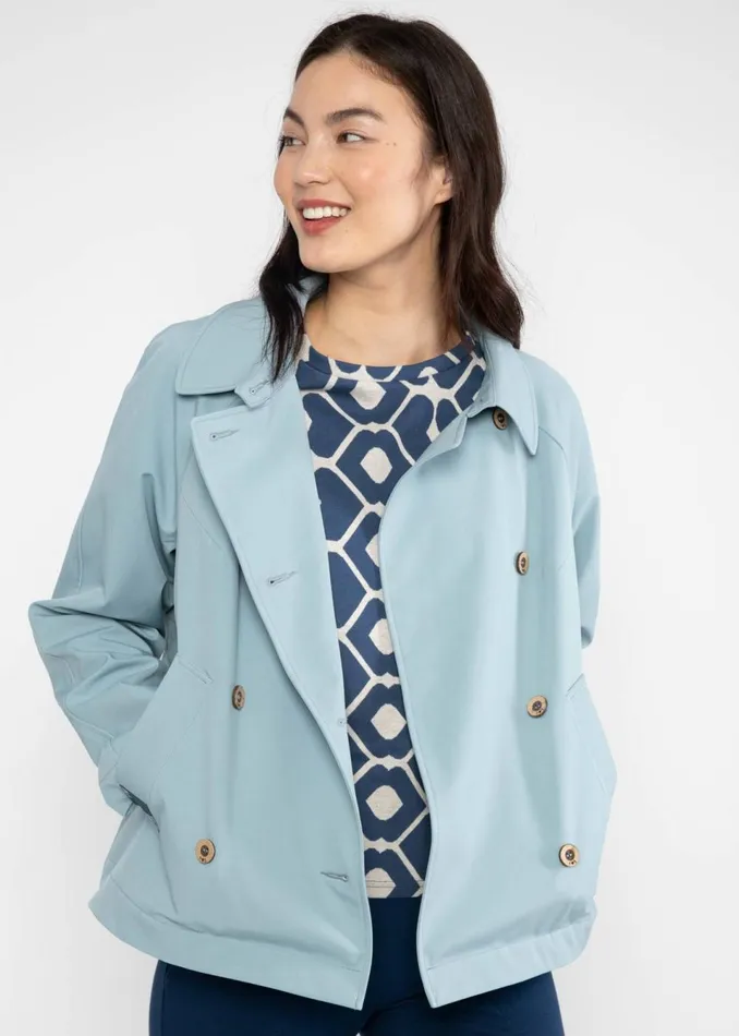 Blutsgeschwister Soft Shell Jacket Tiny Trench Blue Women Jackets and Coats