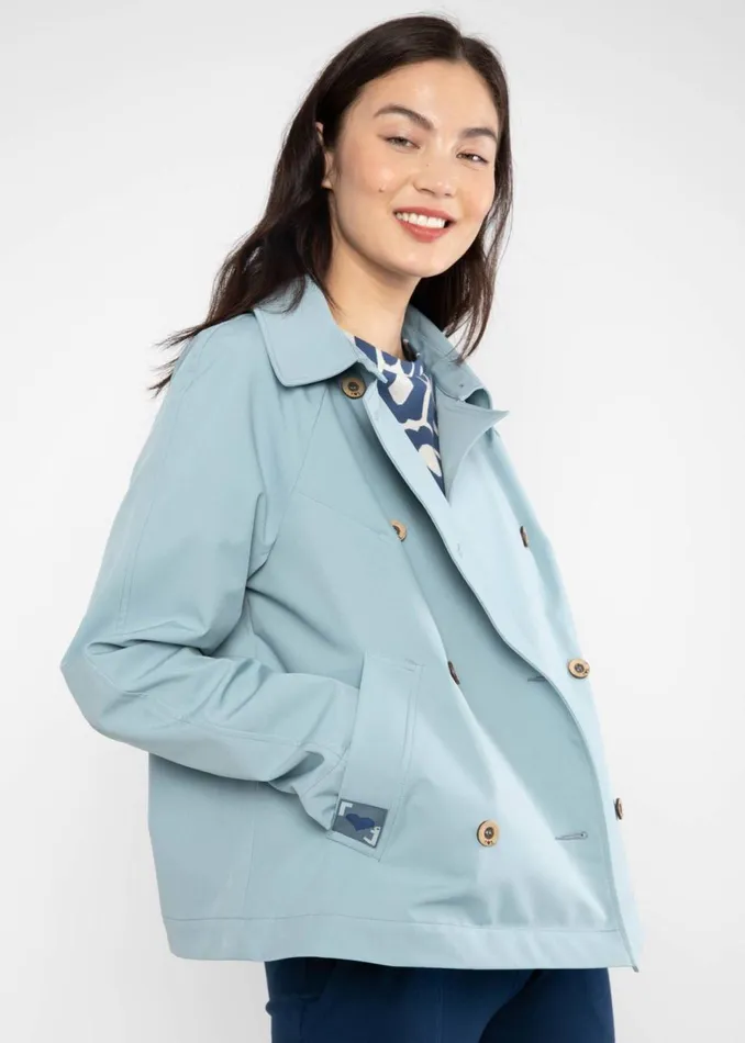 Blutsgeschwister Soft Shell Jacket Tiny Trench Blue Women Jackets and Coats