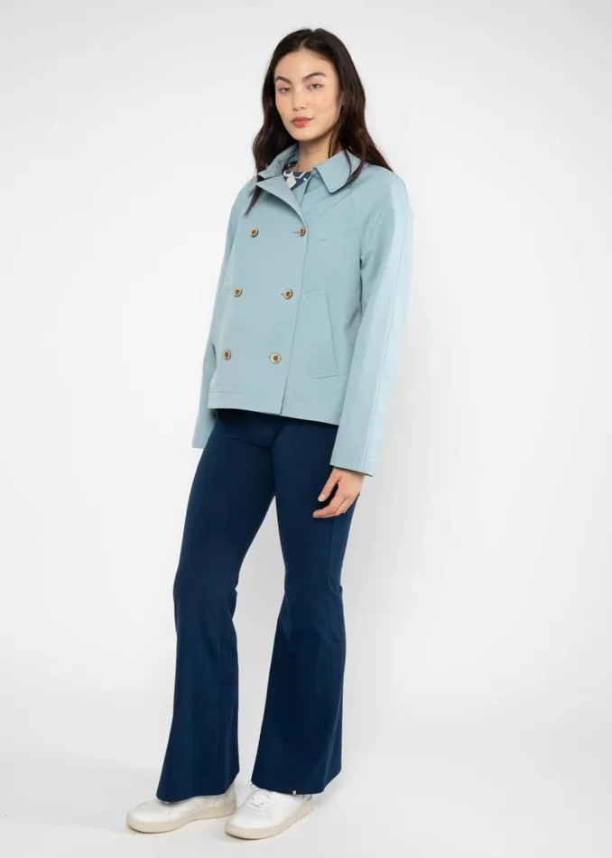 Blutsgeschwister Soft Shell Jacket Tiny Trench Blue Women Jackets and Coats