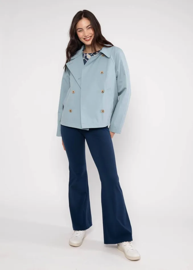 Blutsgeschwister Soft Shell Jacket Tiny Trench Blue Women Jackets and Coats