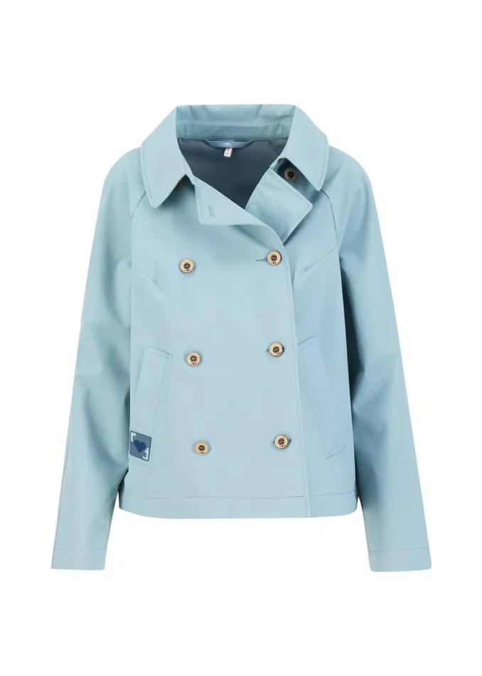 Blutsgeschwister Soft Shell Jacket Tiny Trench Blue Women Jackets and Coats
