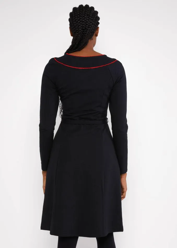 Blutsgeschwister Sweat Dress Home Sweet Folksy Black Women Dresses