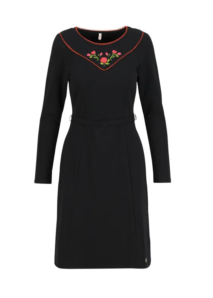 Blutsgeschwister Sweat Dress Home Sweet Folksy Black Women Dresses