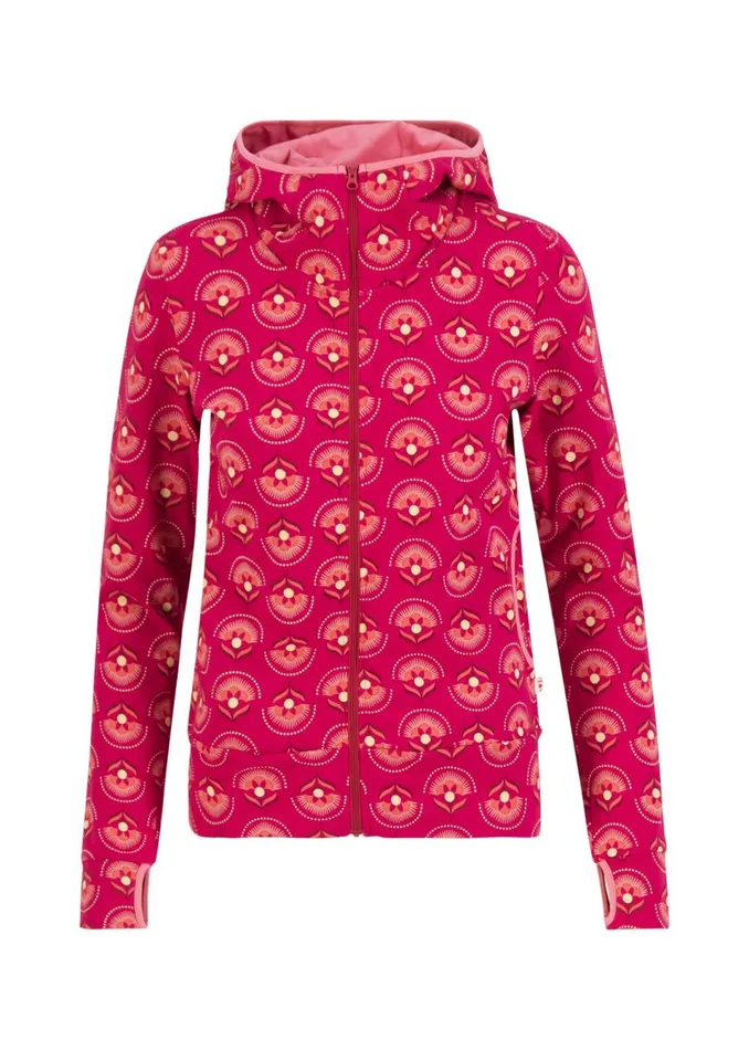 Blutsgeschwister ZipUp Hoodie Scuba Duba Zip Up Red Women Sweatshirts and Hoodies