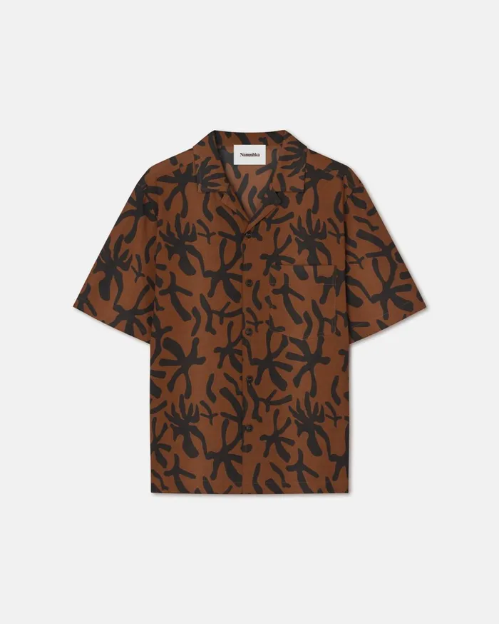 Bodil Sale Printed Cotton Shirt Reef Brown Men Nanushka Shirts