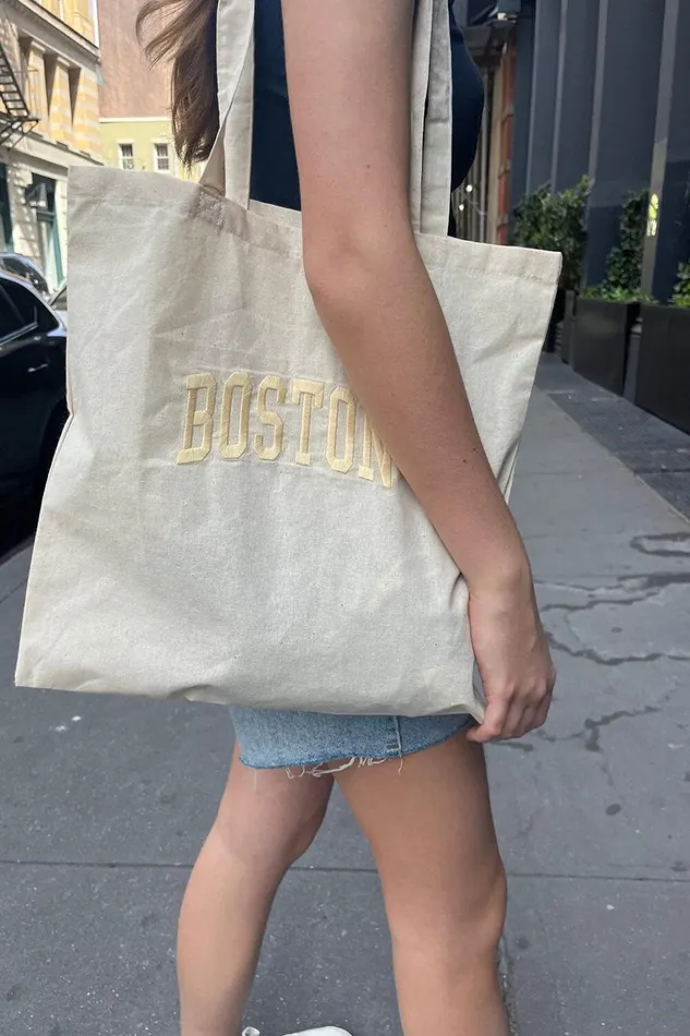 Boston Tote Bag Ivory Women Brandy Melville Bags and Backpacks