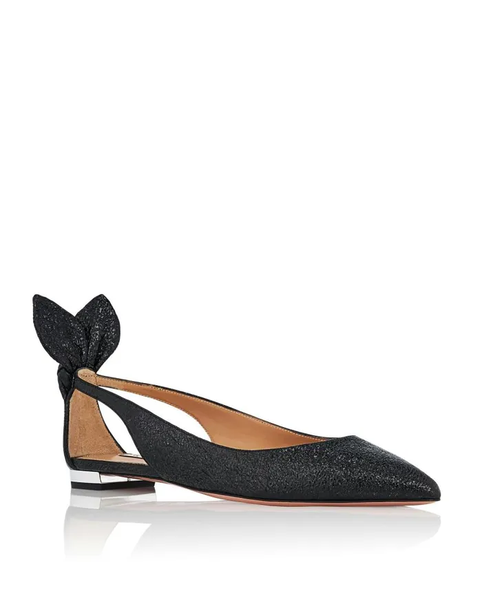 Bow Tie Ballet Black Women Aquazzura Flats Bow Tie Ballet Black Women Aquazzura Flats