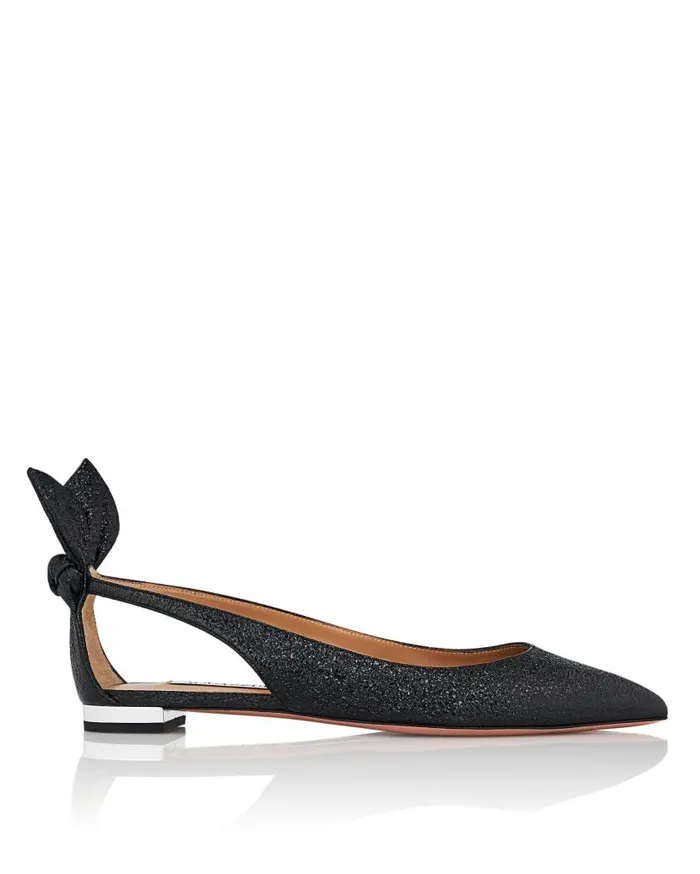 Bow Tie Ballet Black Women Aquazzura Flats Bow Tie Ballet Black Women Aquazzura Flats