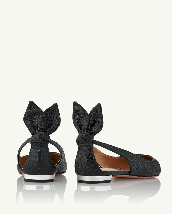 Bow Tie Ballet Black Women Aquazzura Flats Bow Tie Ballet Black Women Aquazzura Flats