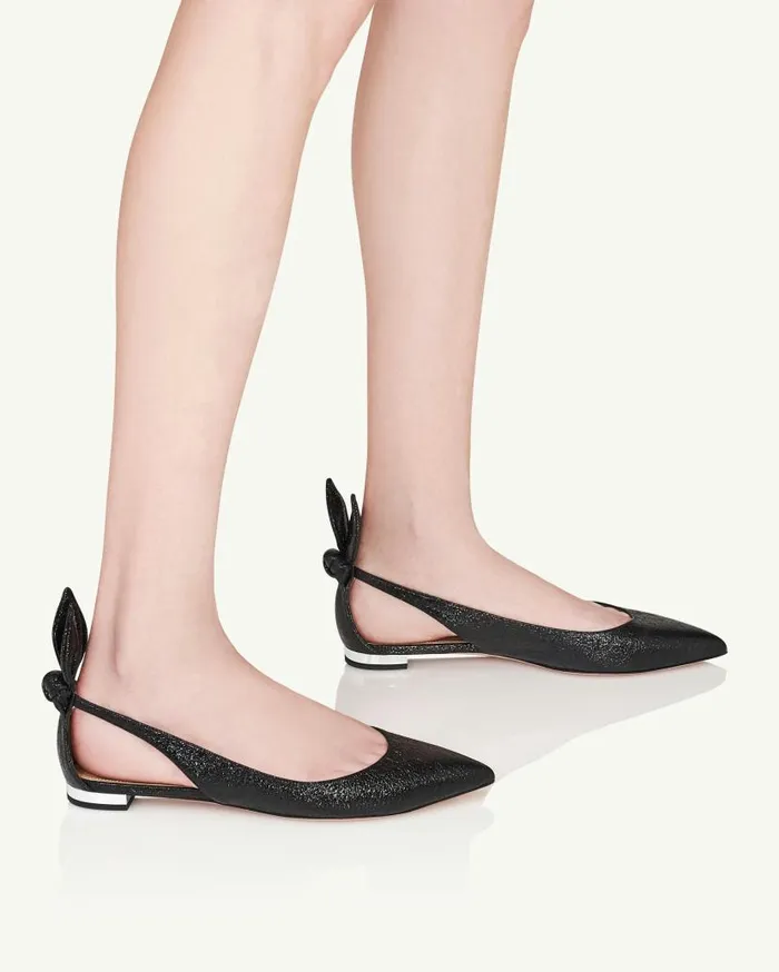 Bow Tie Ballet Black Women Aquazzura Flats Bow Tie Ballet Black Women Aquazzura Flats