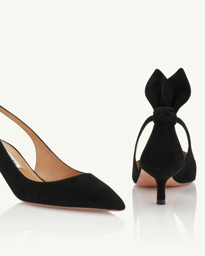 Bow Tie Pump 50 Black Women Aquazzura Pumps