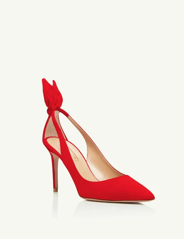 Bow Tie Pump 85 Red Women Aquazzura Pumps