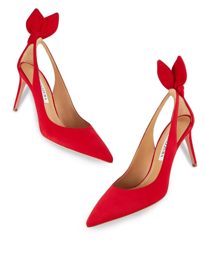 Bow Tie Pump 85 Red Women Aquazzura Pumps Bow Tie Pump 85 Red Women Aquazzura Pumps