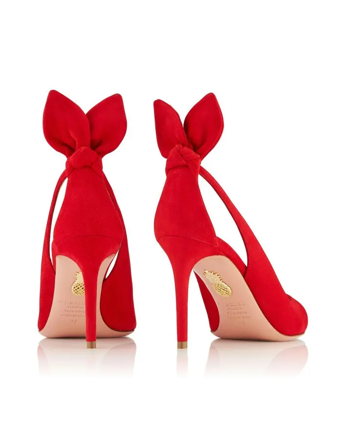 Bow Tie Pump 85 Red Women Aquazzura Pumps Bow Tie Pump 85 Red Women Aquazzura Pumps