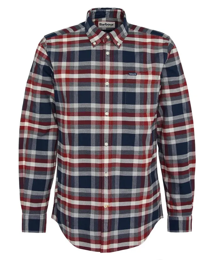 Bowmont Tailored Shirt Olive Men Barbour Shirts