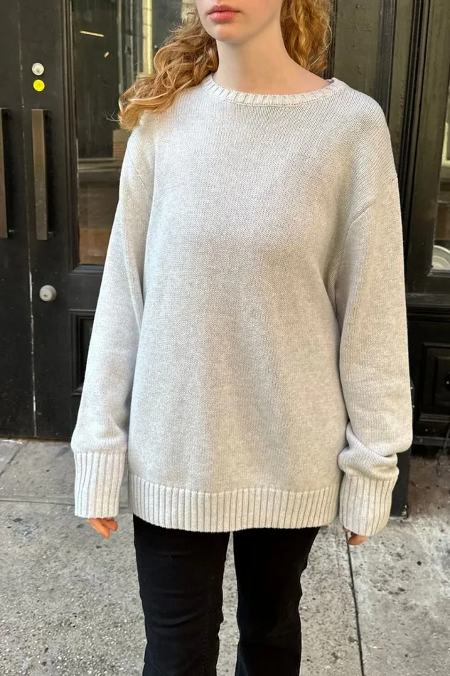 Brianna Cotton Sweater Silver Grey Women Brandy Melville Sweaters Brianna Cotton Sweater Silver Grey Women Brandy Melville Sweaters