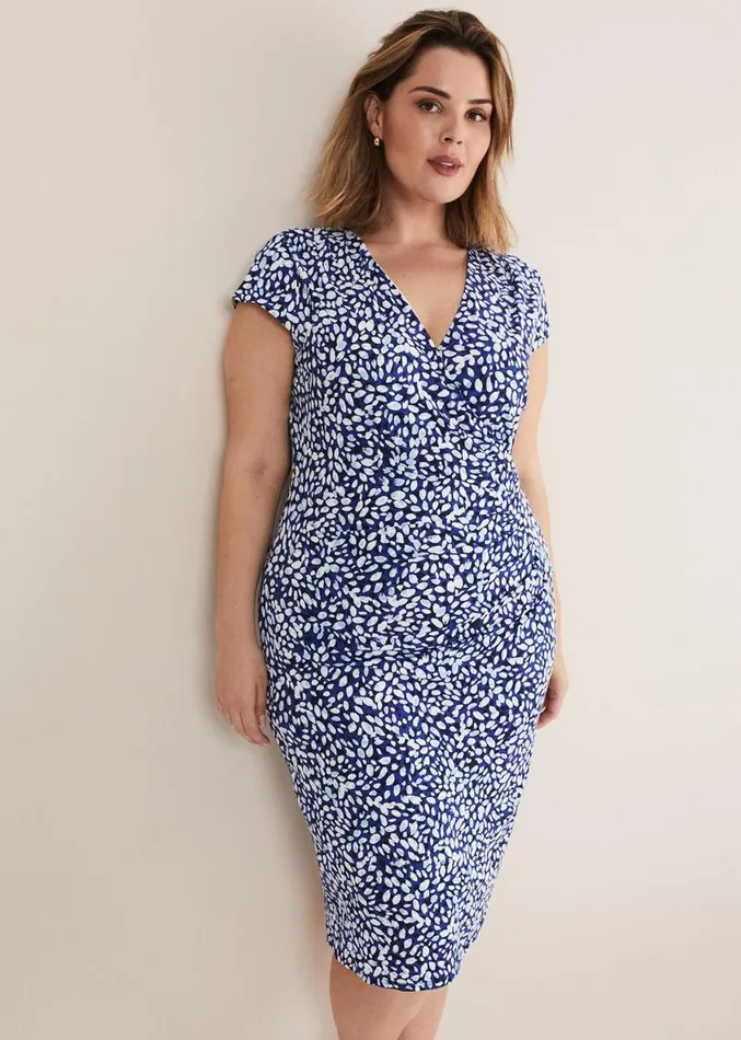Brooke Printed Wrap Dress Bluemulti Women Phase Eight Dresses