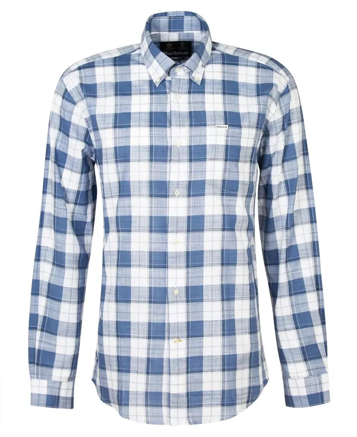 Broxfield Regular LongSleeved Checked Shirt Classic Blue Men Barbour Shirts