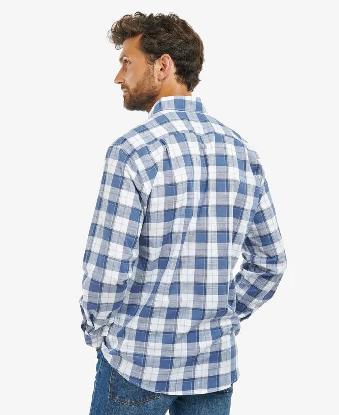 Broxfield Regular LongSleeved Checked Shirt Classic Blue Men Barbour Shirts