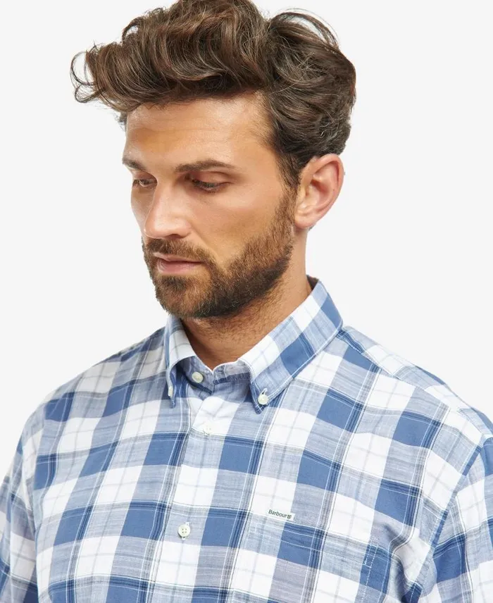 Broxfield Regular LongSleeved Checked Shirt Classic Blue Men Barbour Shirts