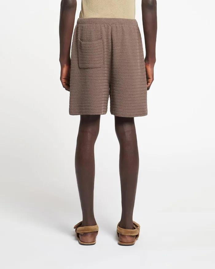Caden Linear Crochet Shorts Fossil Brown Men Nanushka Shorts