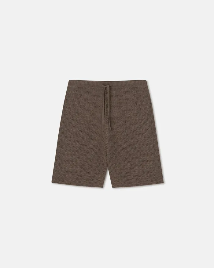 Caden Linear Crochet Shorts Fossil Brown Men Nanushka Shorts