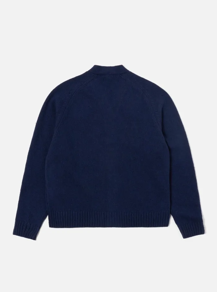 Cardigans Men Universal Works Universal Works David Cardigan In Navy Eco Wool