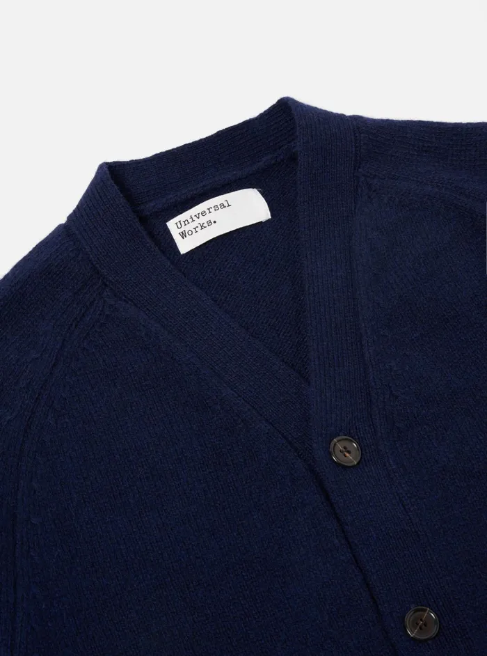 Cardigans Men Universal Works Universal Works David Cardigan In Navy Eco Wool