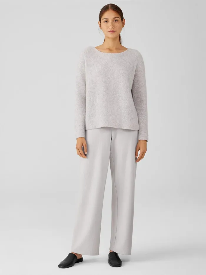 Cashmere Silk Bliss Boatneck Top Pearl Women Eileen Fisher Sweaters and Cardigans