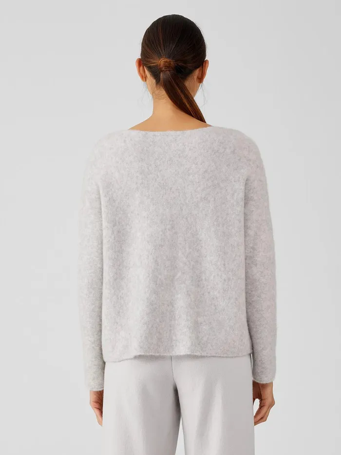 Cashmere Silk Bliss Boatneck Top Pearl Women Eileen Fisher Sweaters and Cardigans