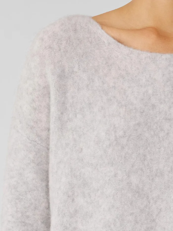 Cashmere Silk Bliss Boatneck Top Pearl Women Eileen Fisher Sweaters and Cardigans