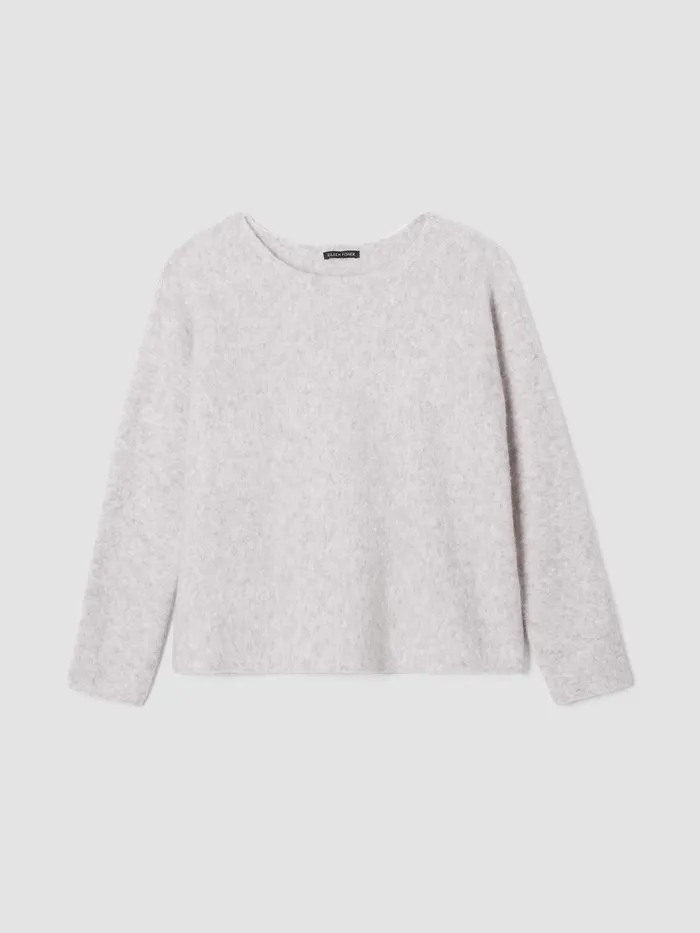 Cashmere Silk Bliss Boatneck Top Pearl Women Eileen Fisher Sweaters and Cardigans