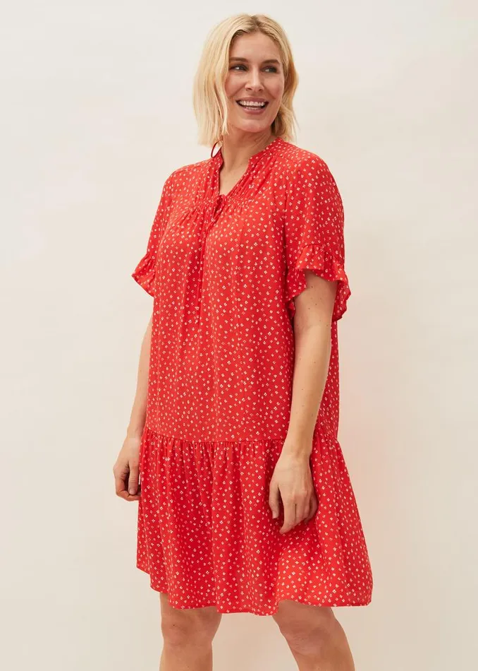 Cassia Print Swing Dress Red Women Phase Eight Dresses