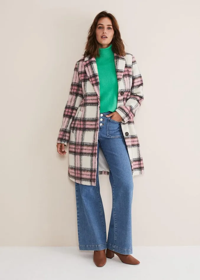 Catriona Checked Coat Multipink Women Phase Eight Coats