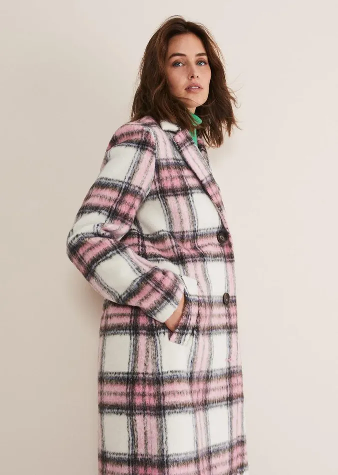 Catriona Checked Coat Multipink Women Phase Eight Coats