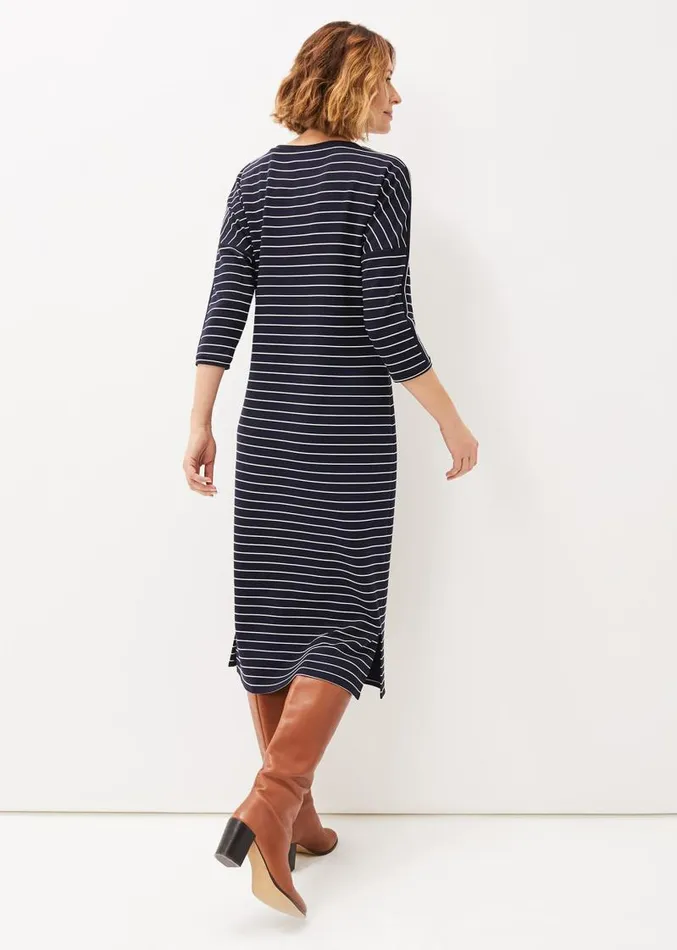 Cecile Stripe Midi Jersey Dress Navyivory Women Phase Eight Dresses