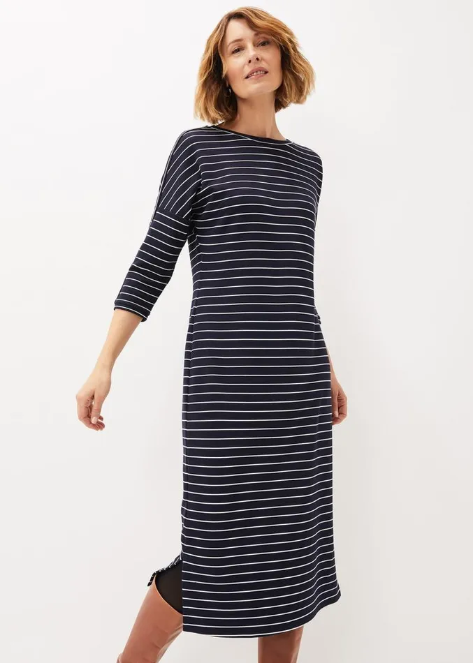 Cecile Stripe Midi Jersey Dress Navyivory Women Phase Eight Dresses