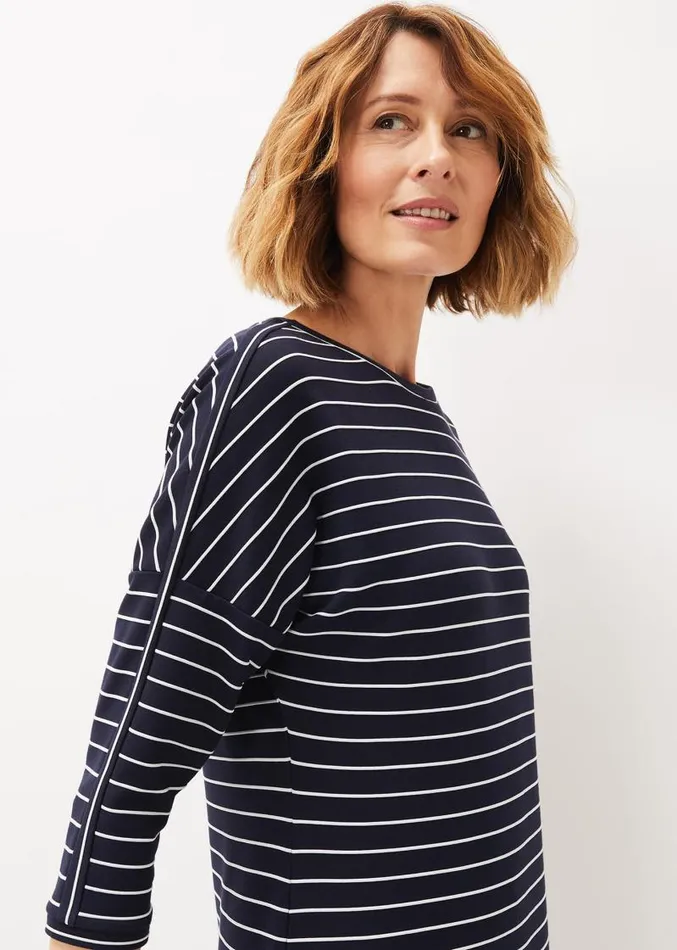 Cecile Stripe Midi Jersey Dress Navyivory Women Phase Eight Dresses