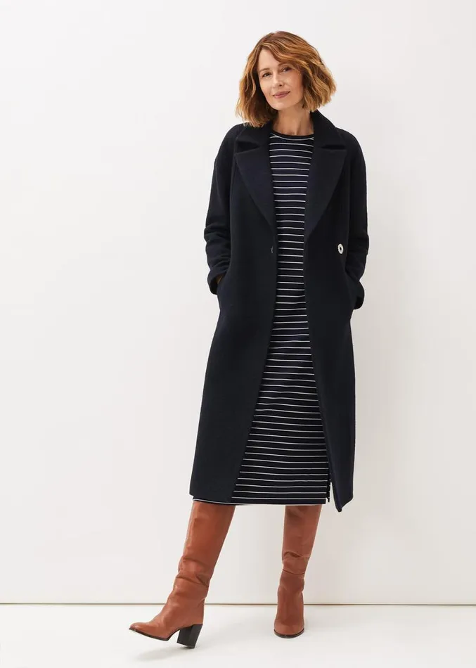 Cecile Stripe Midi Jersey Dress Navyivory Women Phase Eight Dresses