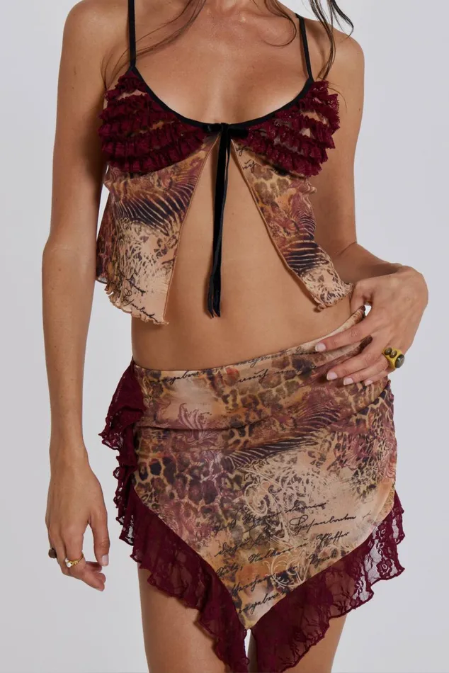 Celestia Lace Mini Skirt Multi Women Jaded London Skirts